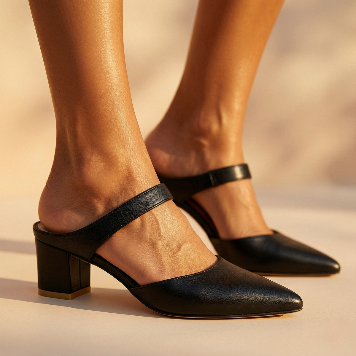 Valene | Leather Slingback Heels