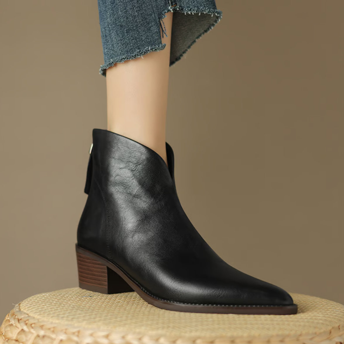 Anita | Luxury ankle boots with low heel