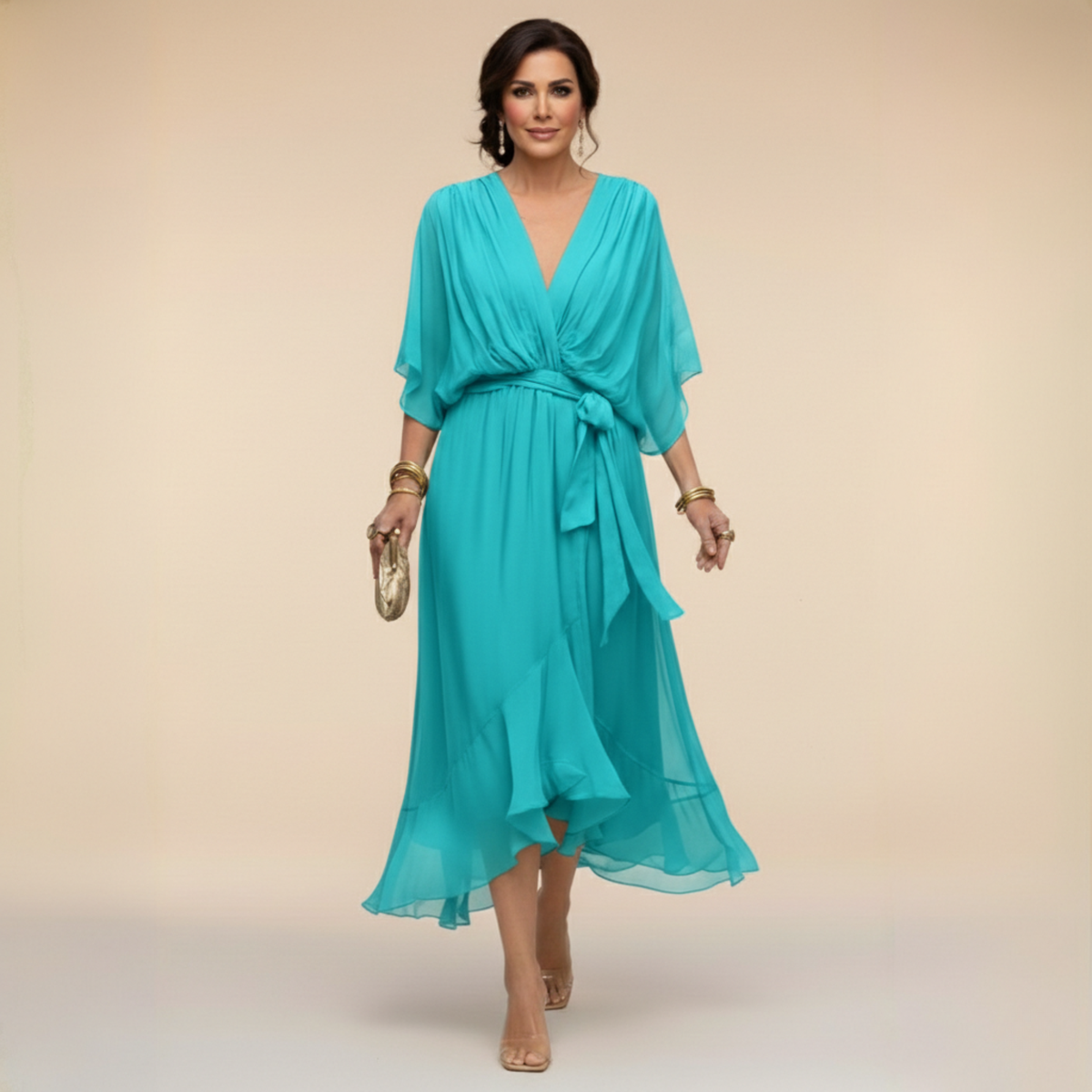Monica | V-Neck Chiffon Dress