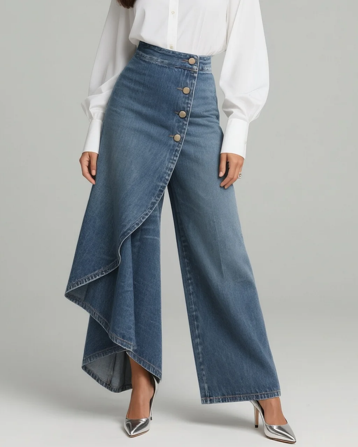 Abby | Slim Fit Denim Wrap Jeans