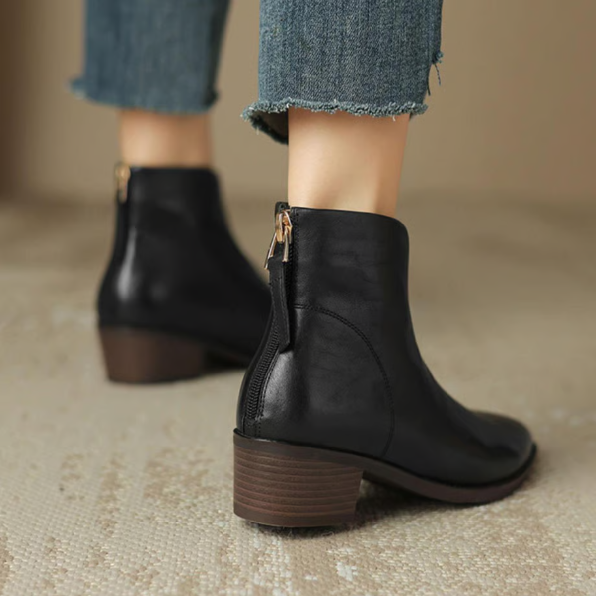 Chloe | Luxury low-heeled ankle boots