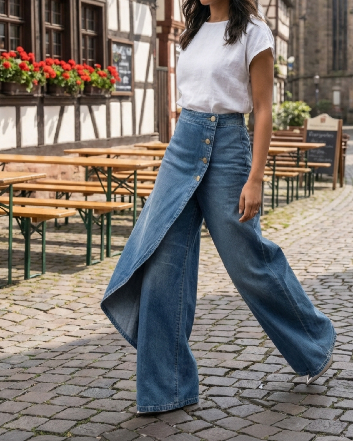 Abby | Slim Fit Denim Wrap Jeans