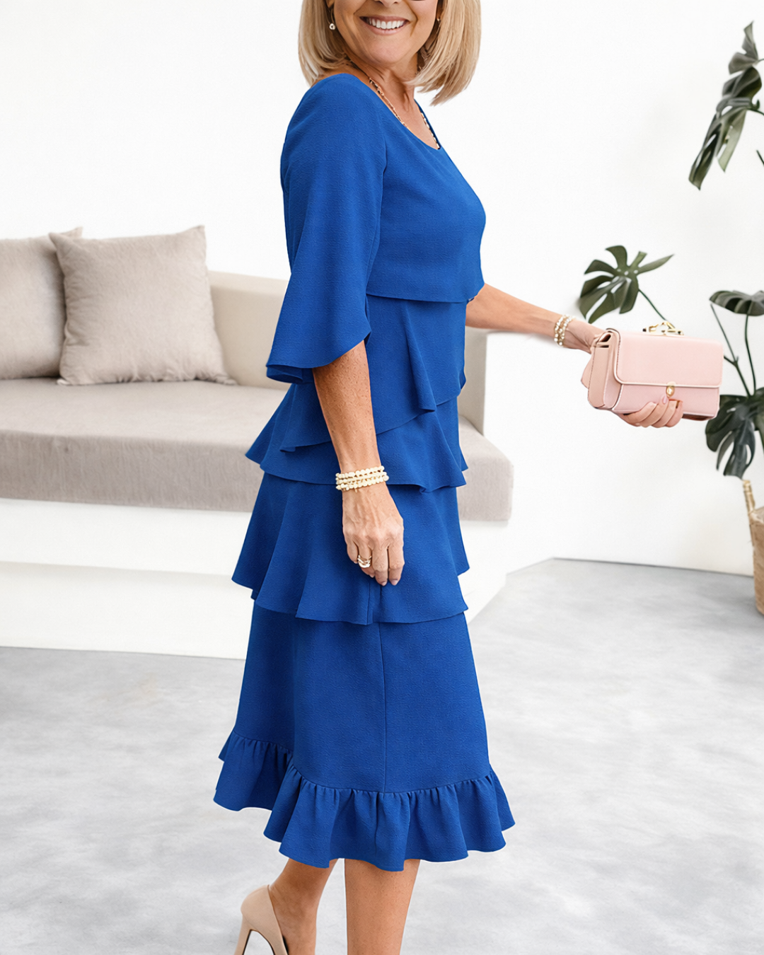 Melanie | Elegant Comfort Ruffle Dress