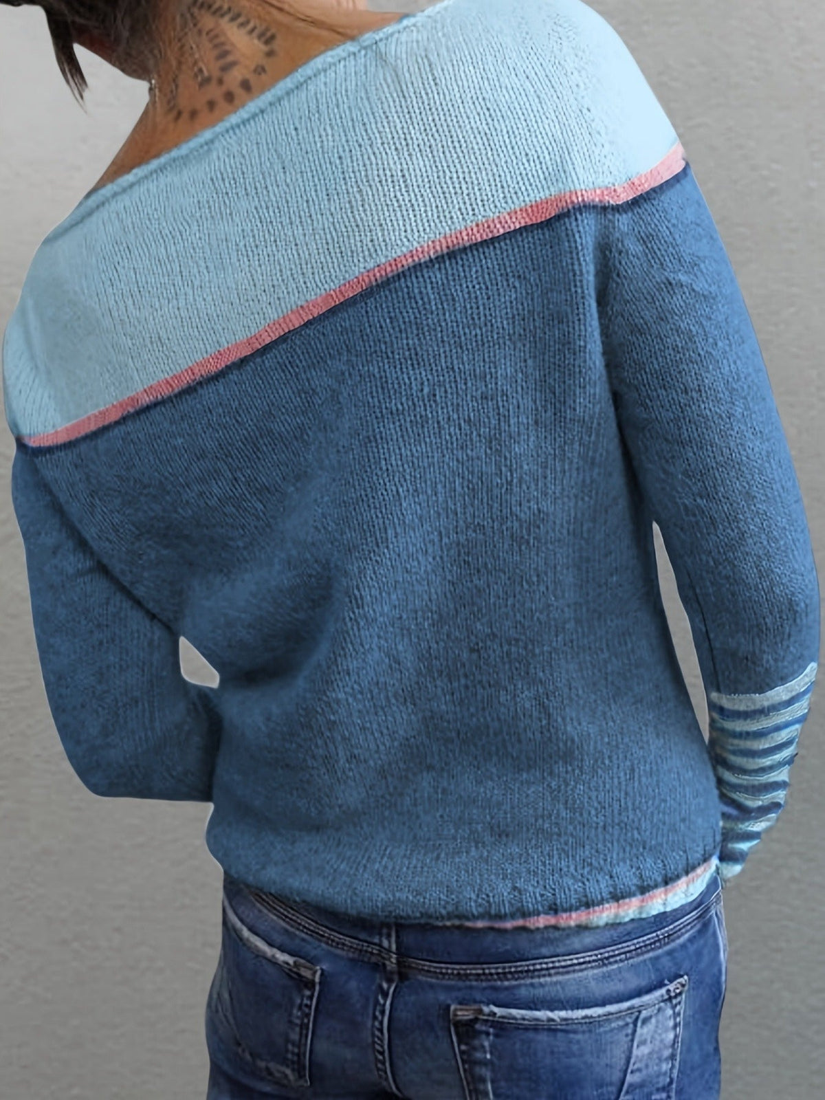 Julie | Striped Wide Neck Sweater