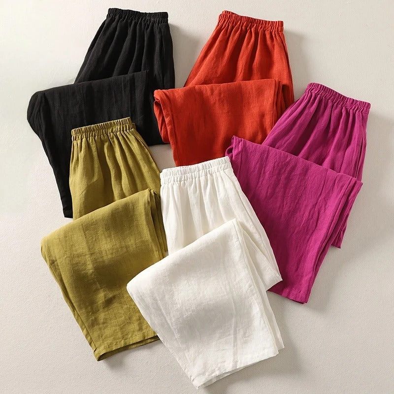 Amalia | Cotton & Linen Relaxed Trousers