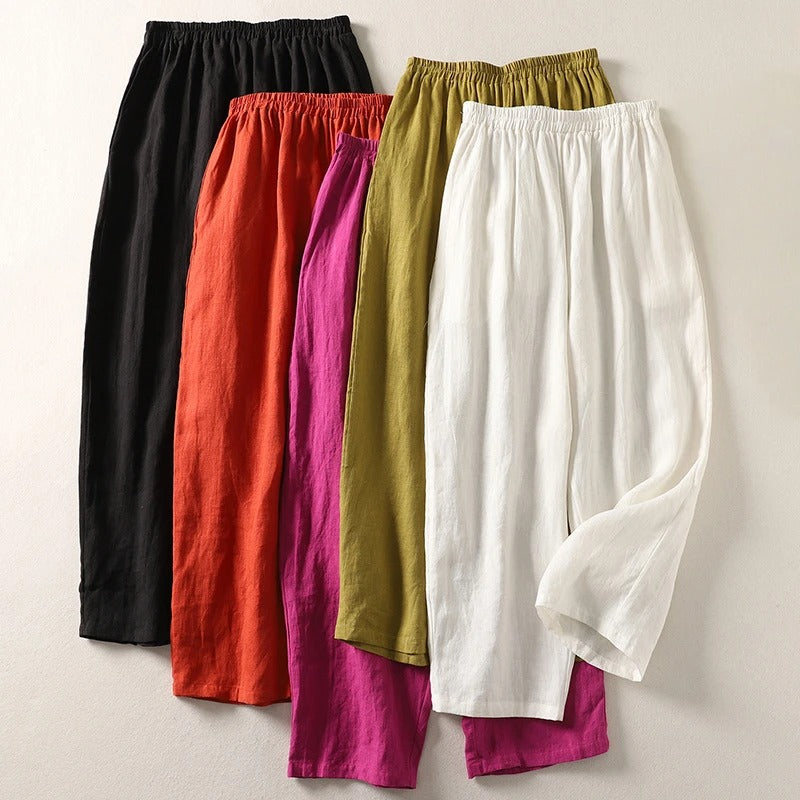 Amalia | Cotton & Linen Relaxed Trousers