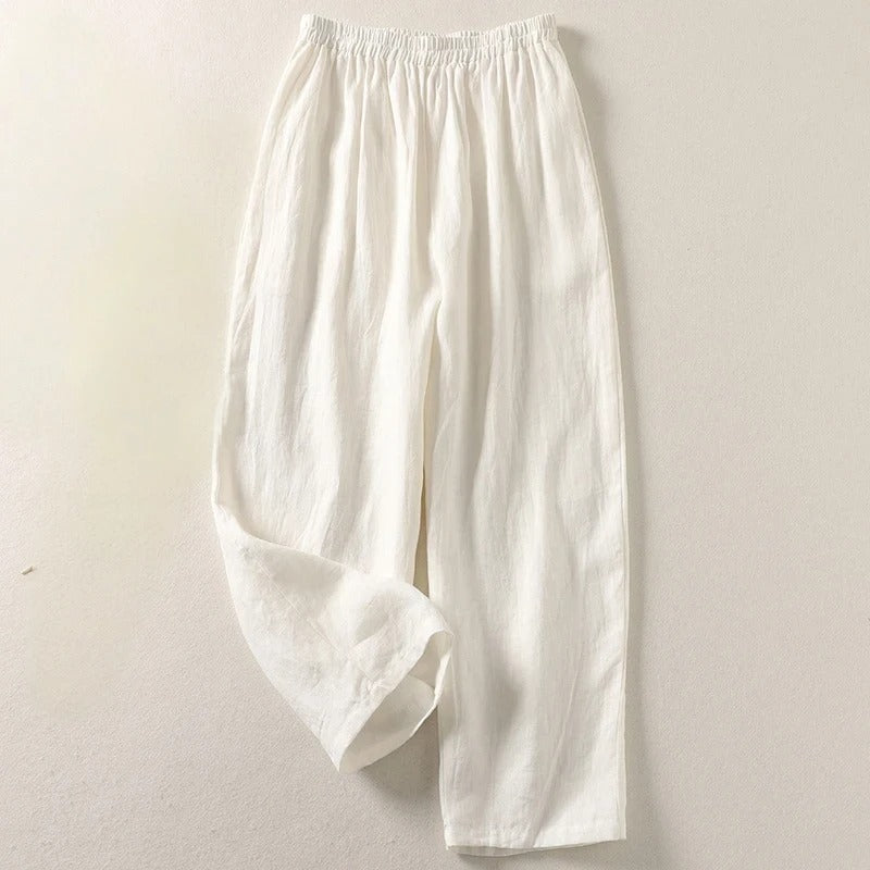 Amalia | Cotton & Linen Relaxed Trousers