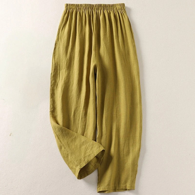 Amalia | Cotton & Linen Relaxed Trousers