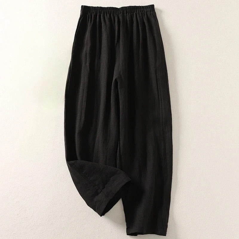 Amalia | Cotton & Linen Relaxed Trousers