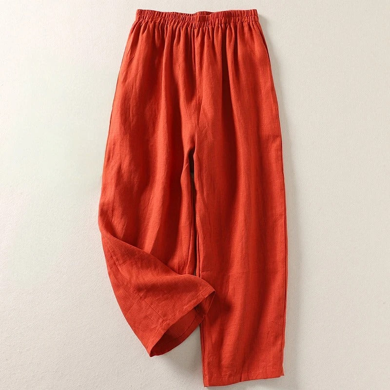 Amalia | Cotton & Linen Relaxed Trousers