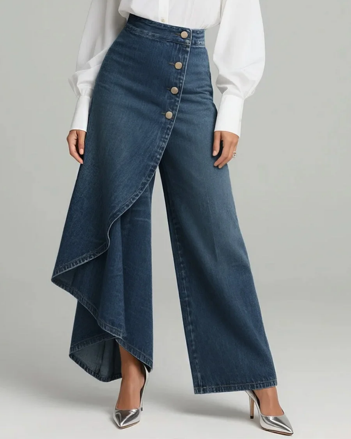 Abby | Slim Fit Denim Wrap Jeans
