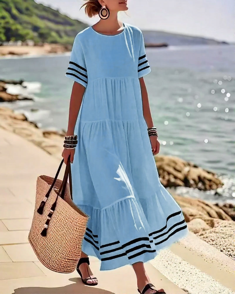 Melinda | Trendy Short-Sleeve Vacation Dress