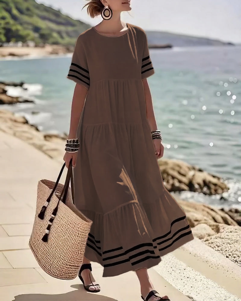 Melinda | Trendy Short-Sleeve Vacation Dress