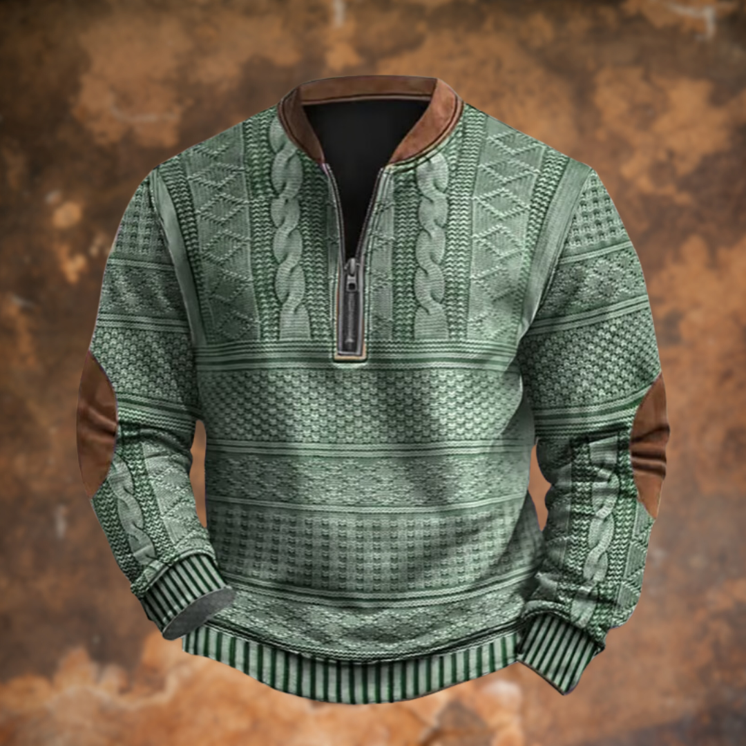Anton™ | Printed Half-Zip Long Sleeve Top
