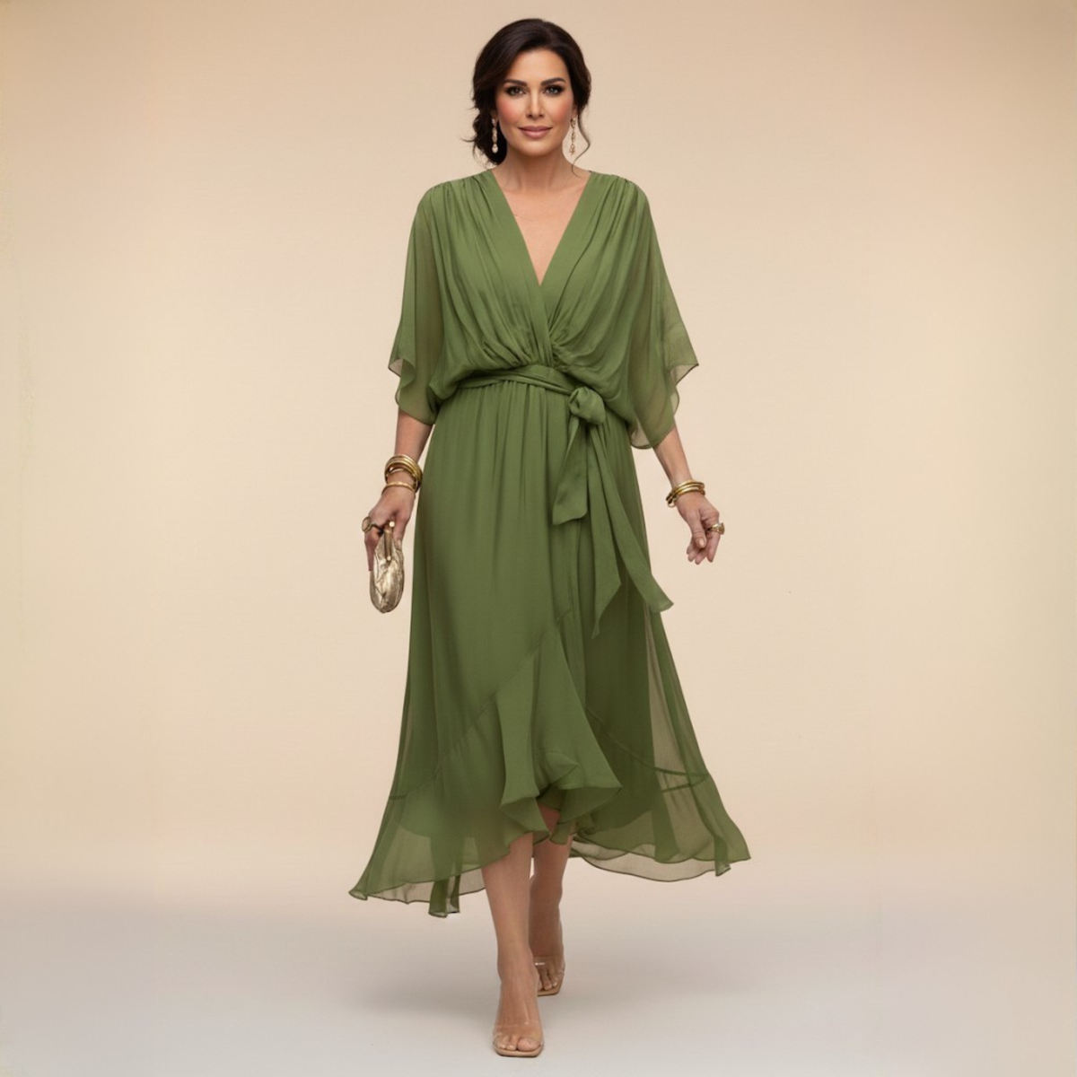 Monica | V-Neck Chiffon Dress