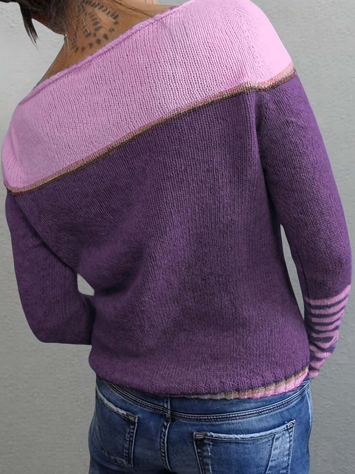 Julie | Striped Wide Neck Sweater