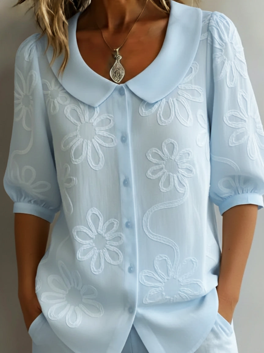 Cherry | Floral Blouse With Natural Elegance