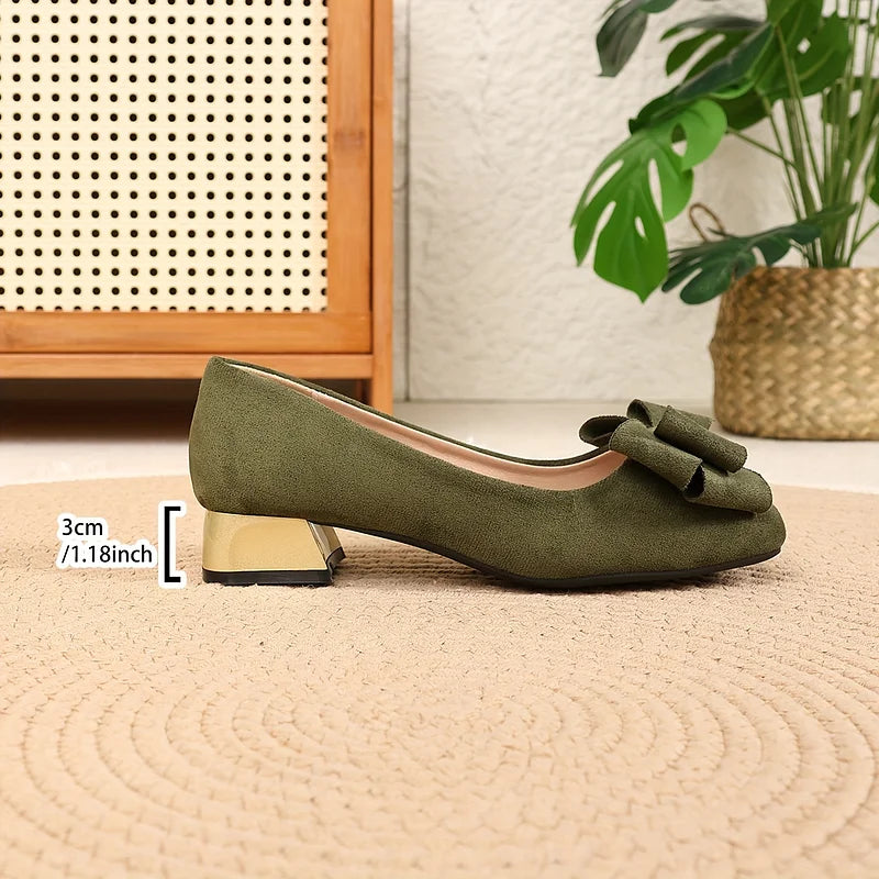 Emmy | Bow Block Heel Pumps