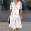 Edith | Lace Sleeve Floral Midi Dress