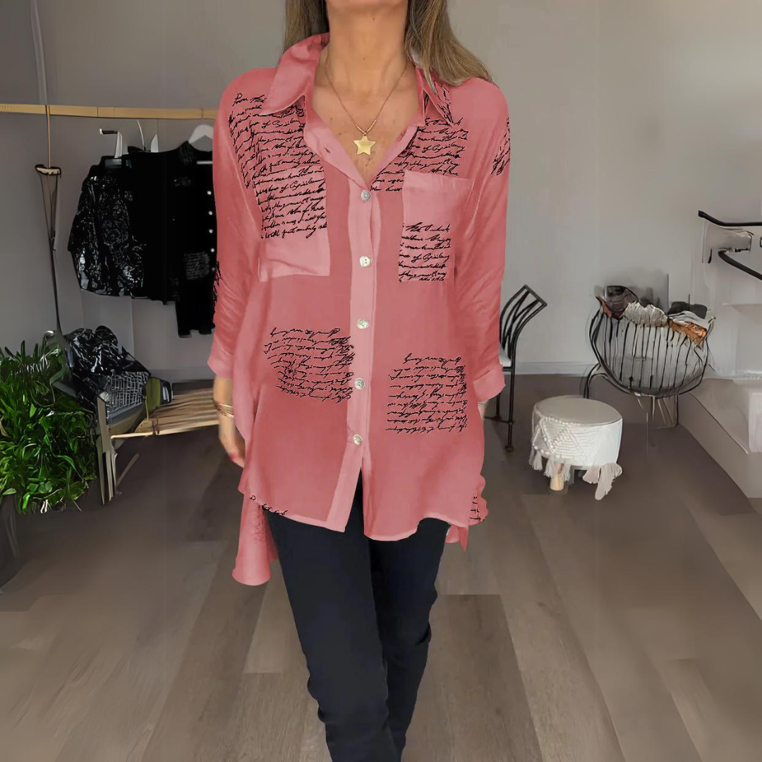 Carla™ | Handwritten Button-Up Shirt