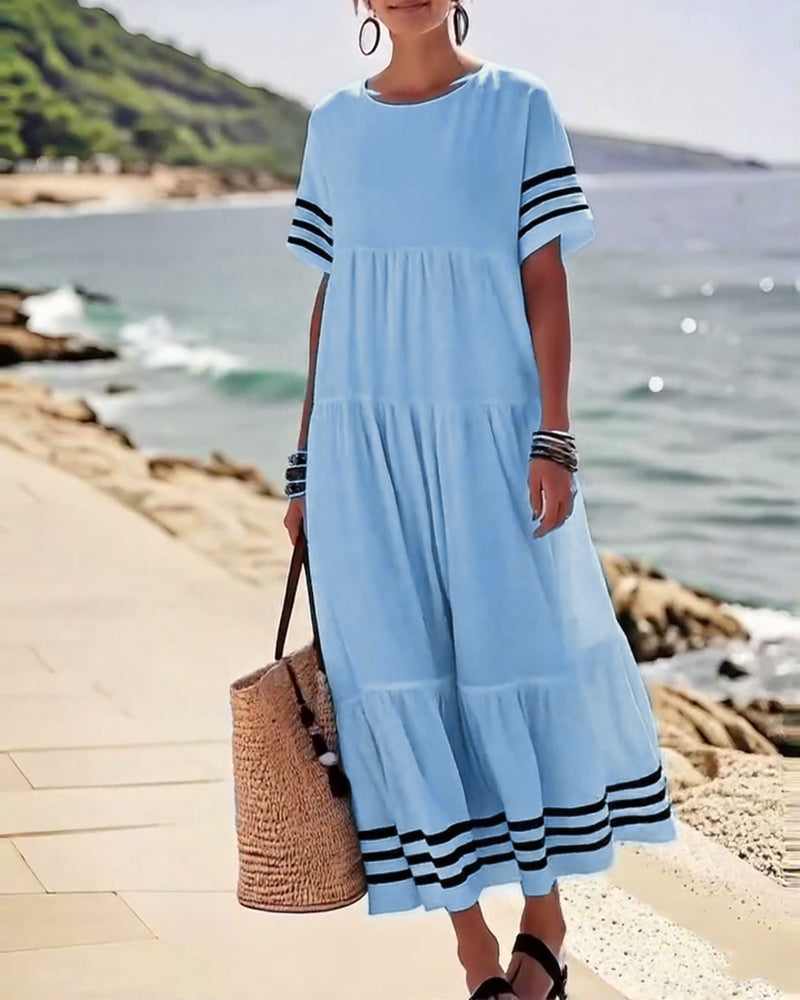 Melinda | Trendy Short-Sleeve Vacation Dress