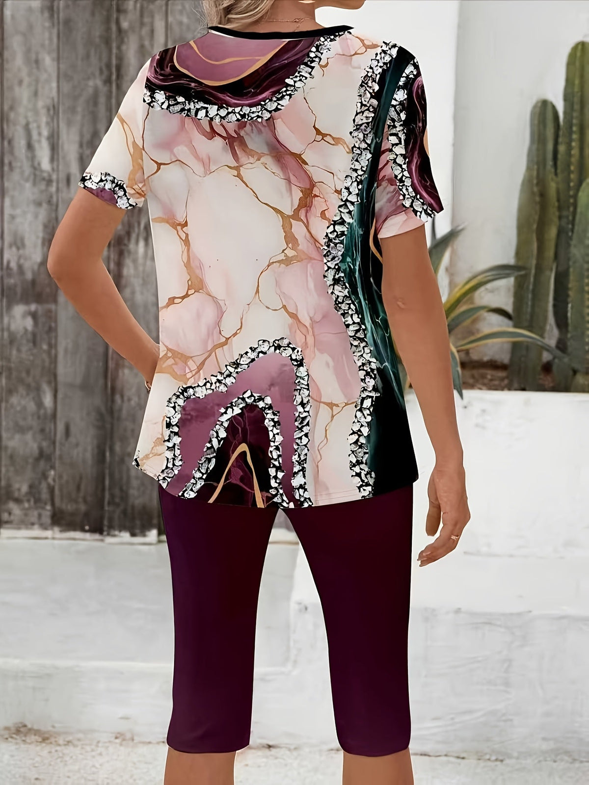 Luna | Printed Two-Piece Stretch Set
