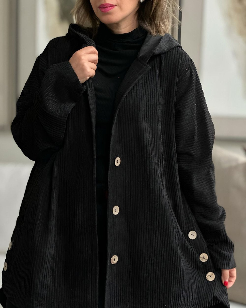 Cordia | Cozy Corduroy Hooded Jacket
