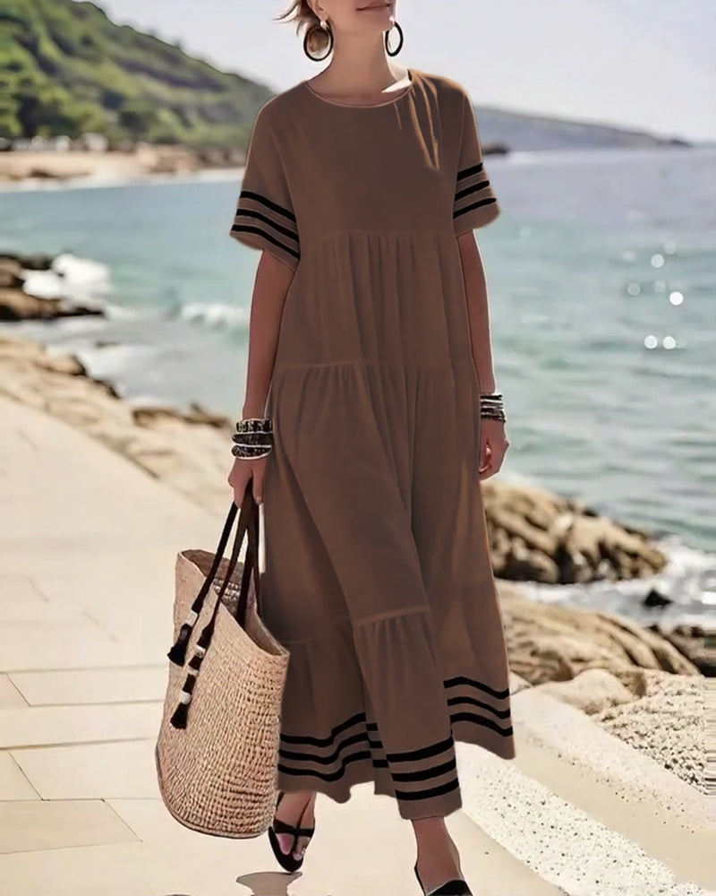 Melinda | Trendy Short-Sleeve Vacation Dress