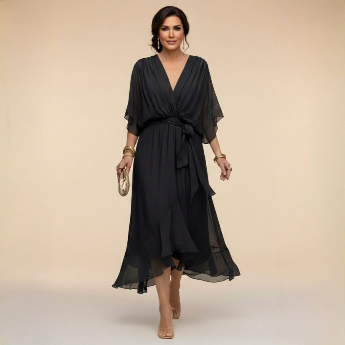 Monica | V-Neck Chiffon Dress