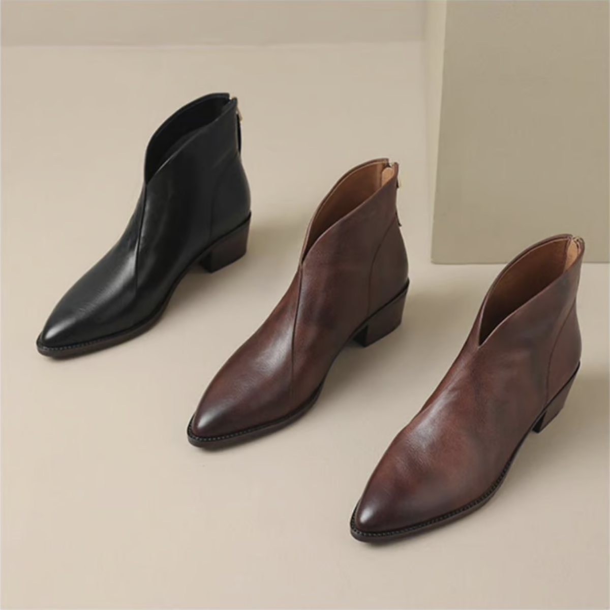 Anita | Luxury ankle boots with low heel