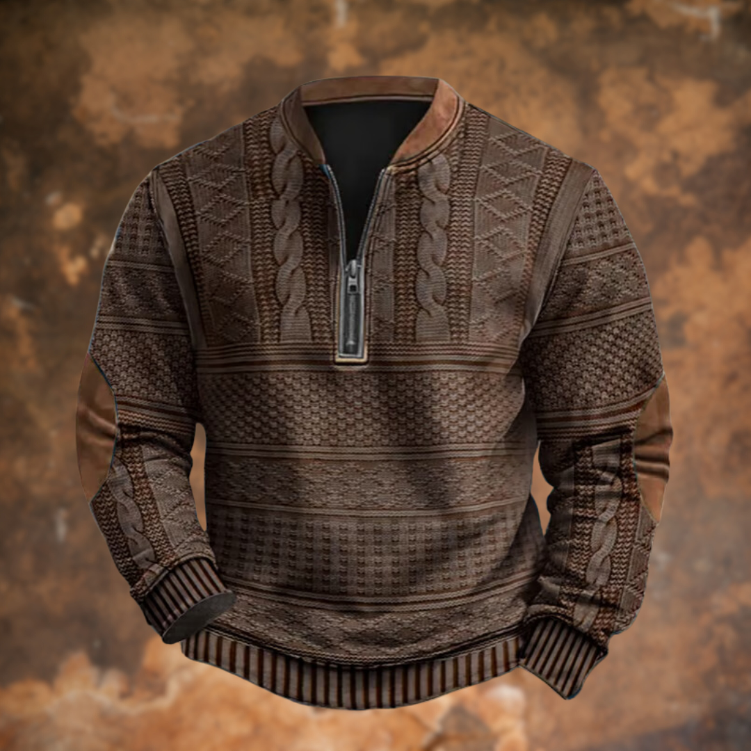 Anton™ | Printed Half-Zip Long Sleeve Top