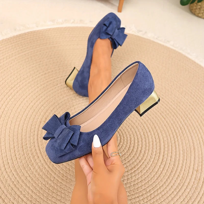 Emmy | Bow Block Heel Pumps