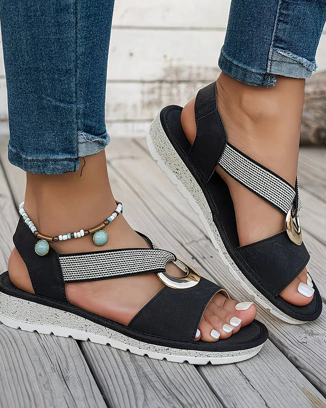 Skylar | Flat Sandals With Metal Buckle