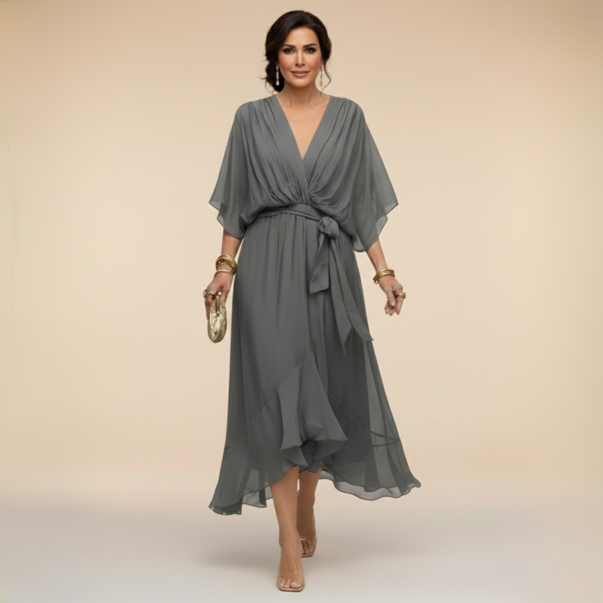 Monica | V-Neck Chiffon Dress