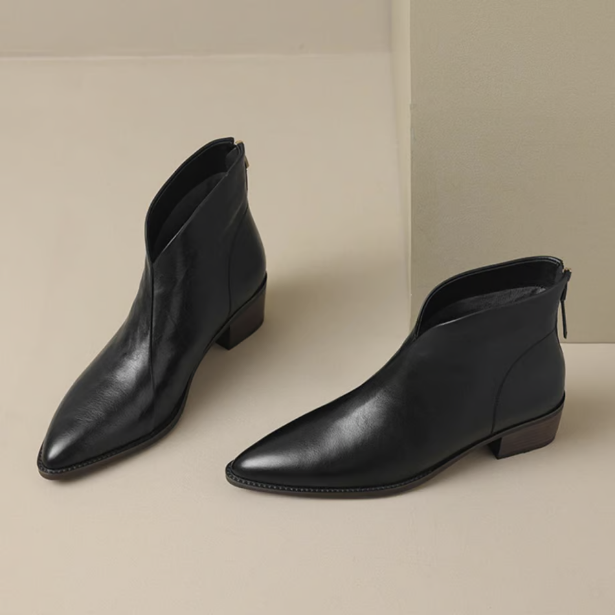 Chloe | Luxury low-heeled ankle boots