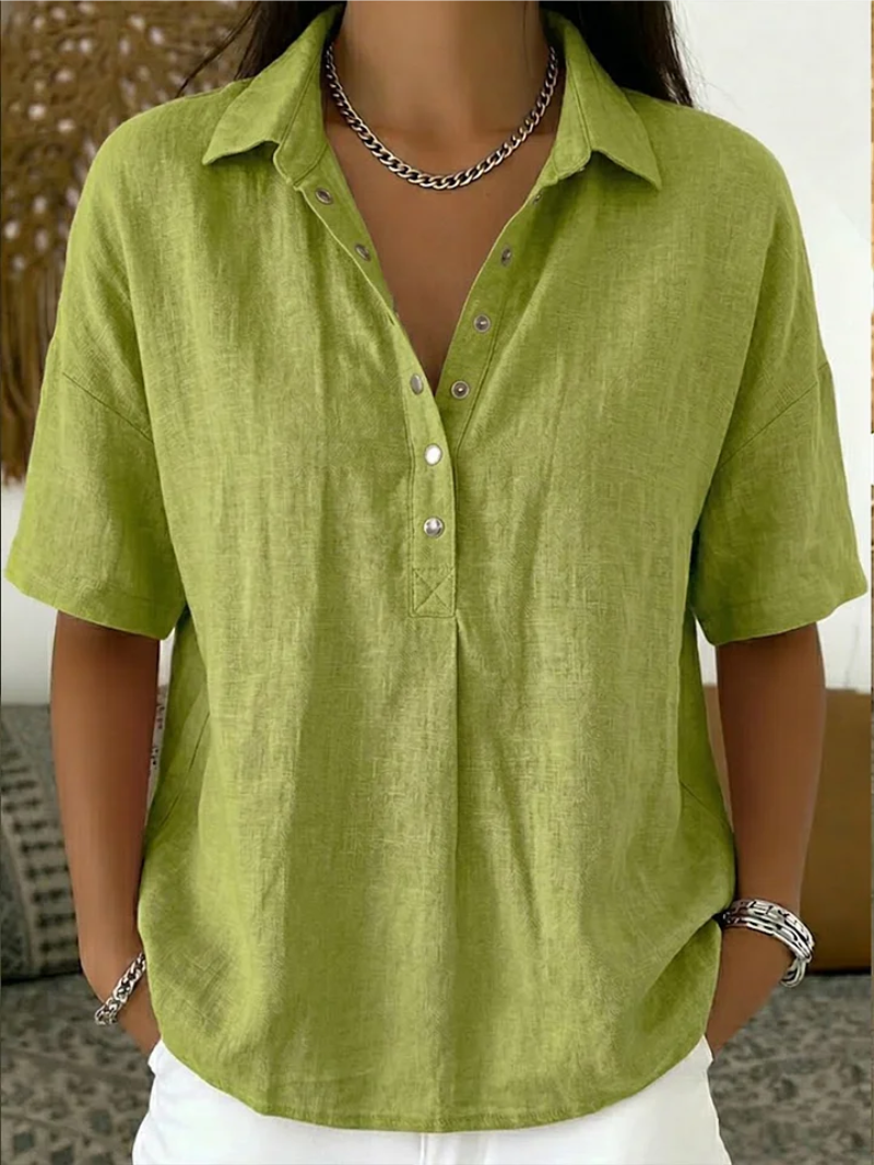 Reyna | Comfortable Collared and Buttoned Blouse