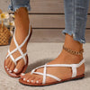 Selena | Open-Toe Flat Sandals with Braided Strap Design