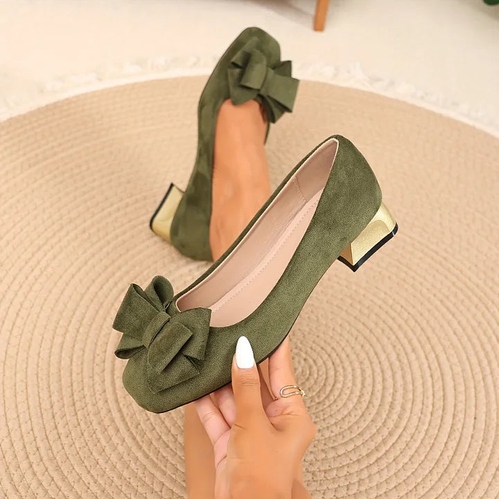 Emmy | Bow Block Heel Pumps
