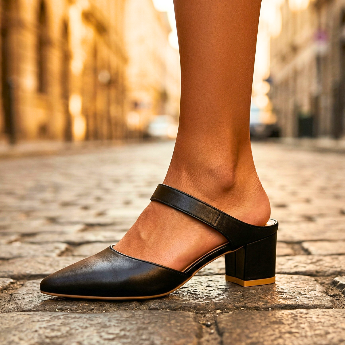 Valene | Leather Slingback Heels