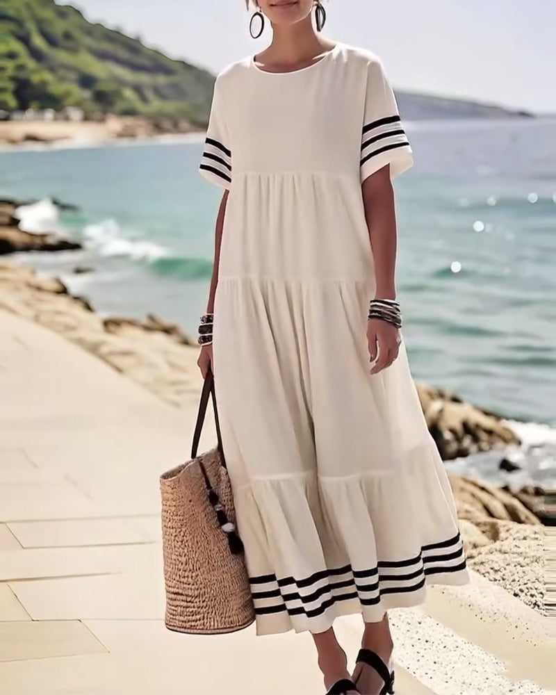 Melinda | Trendy Short-Sleeve Vacation Dress