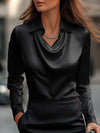 Jenny | Elegant Satin Draped Blouse