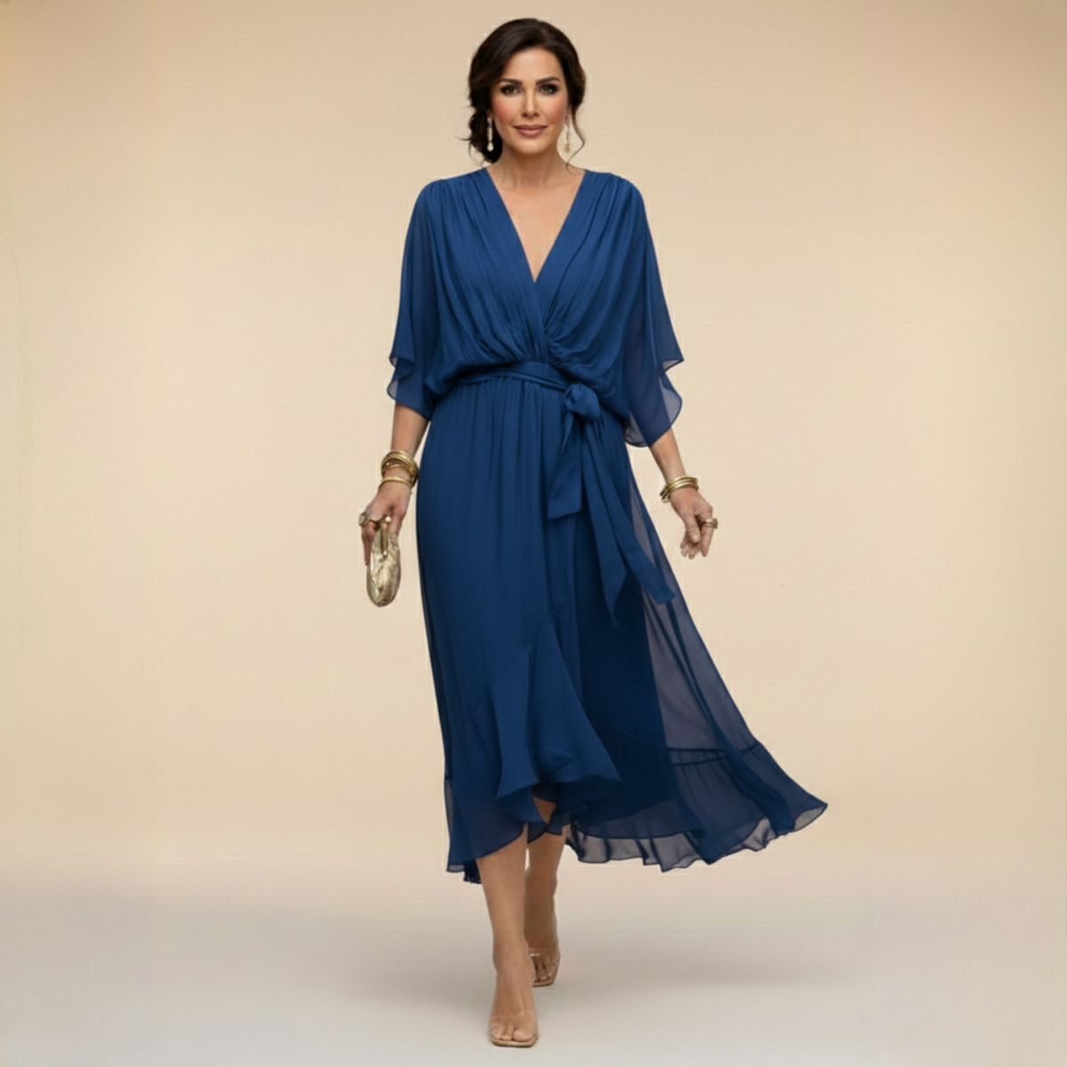 Monica | V-Neck Chiffon Dress