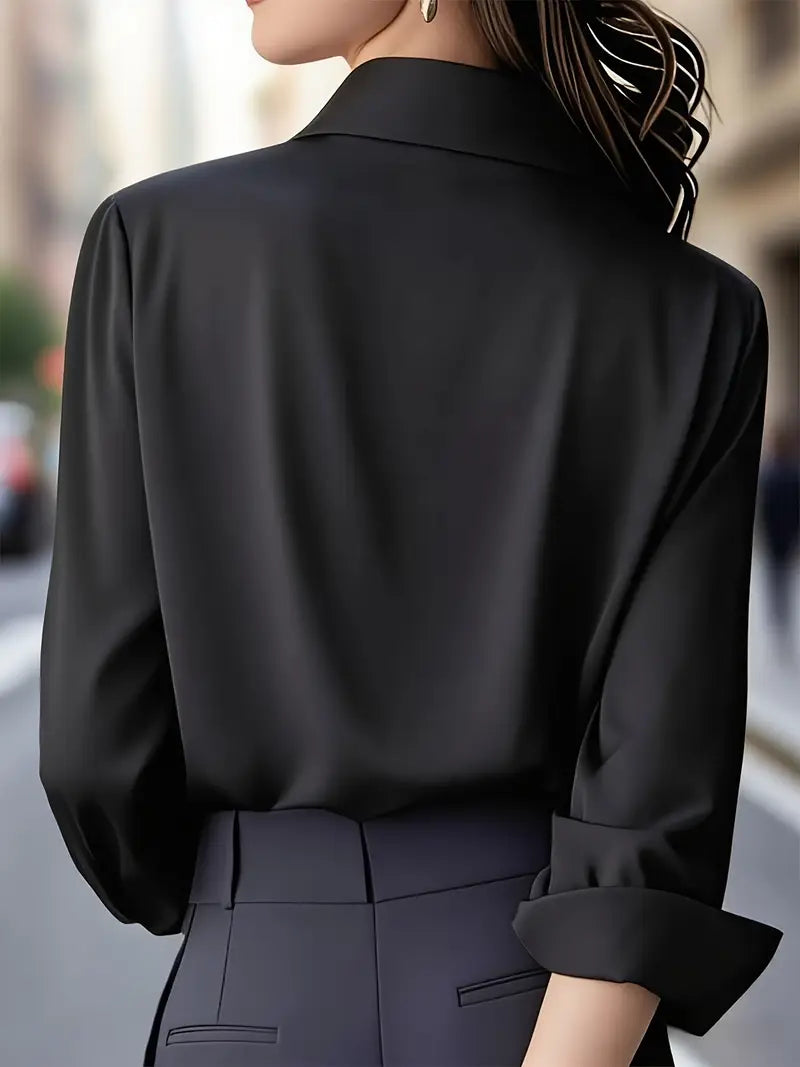 Anjeneth™ | Elegant Long Sleeve Button-Down Shirt