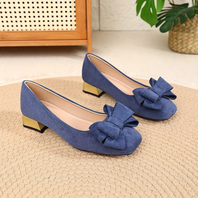 Emmy | Bow Block Heel Pumps