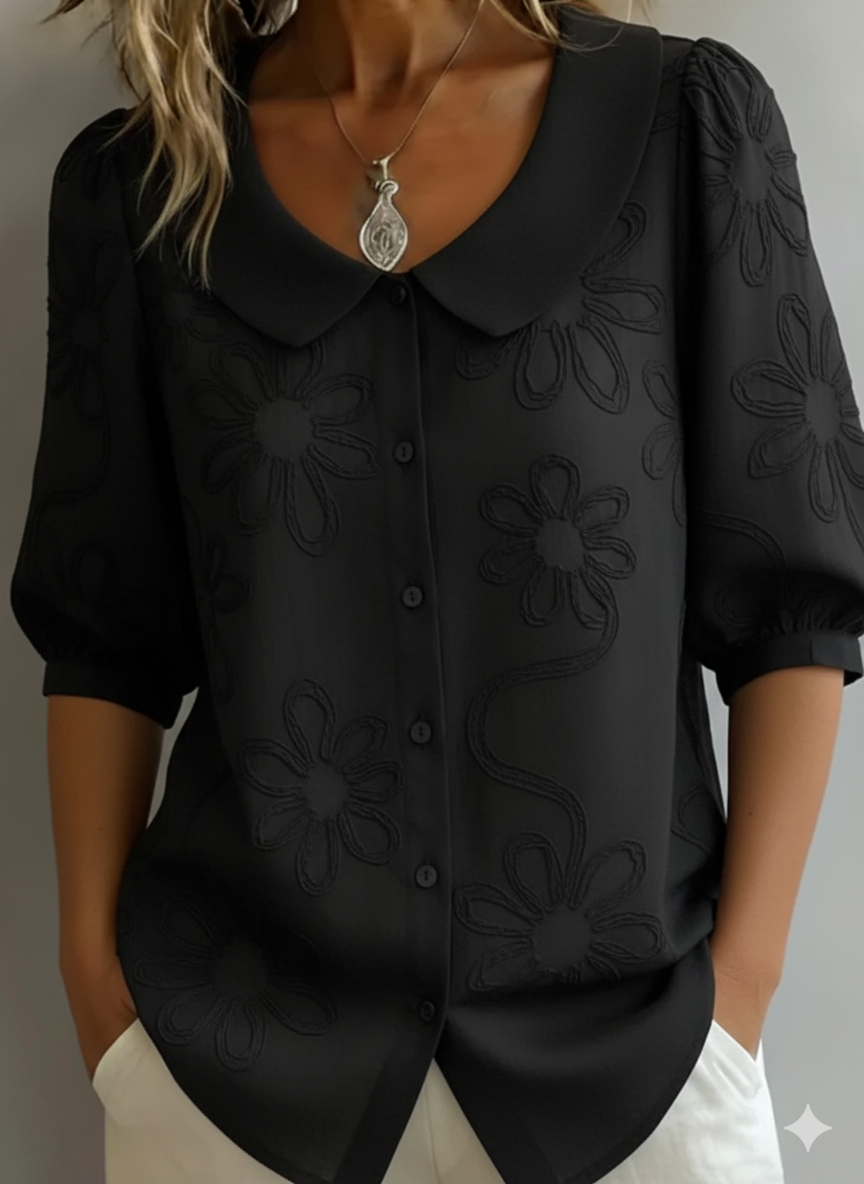 Cherry | Floral Blouse With Natural Elegance