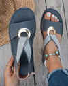 Skylar | Flat Sandals With Metal Buckle