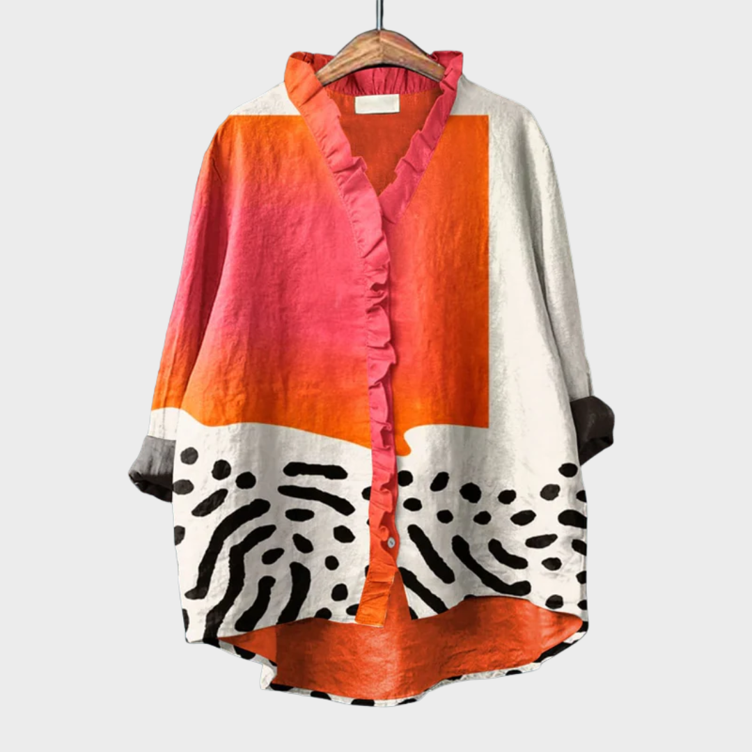 Linda | Elegant Linen Summer Blouse