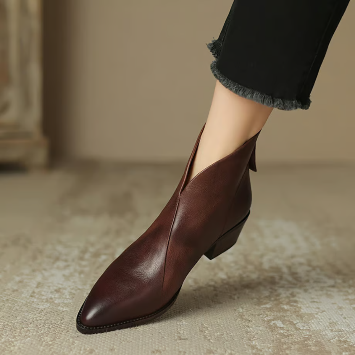 Anita | Luxury ankle boots with low heel