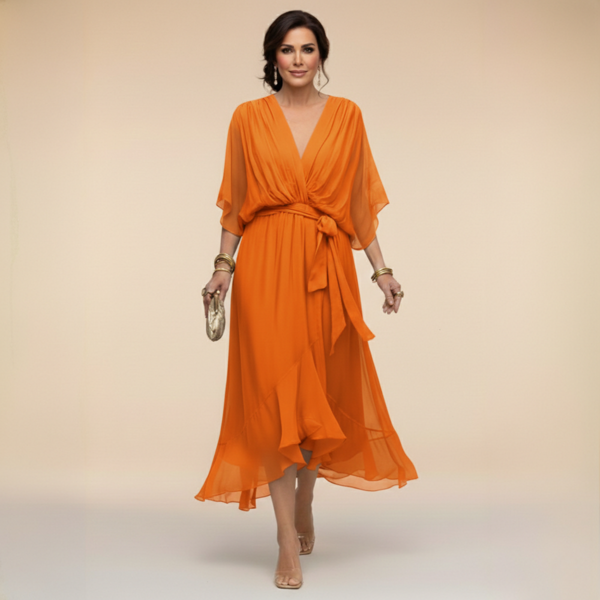 Monica | V-Neck Chiffon Dress