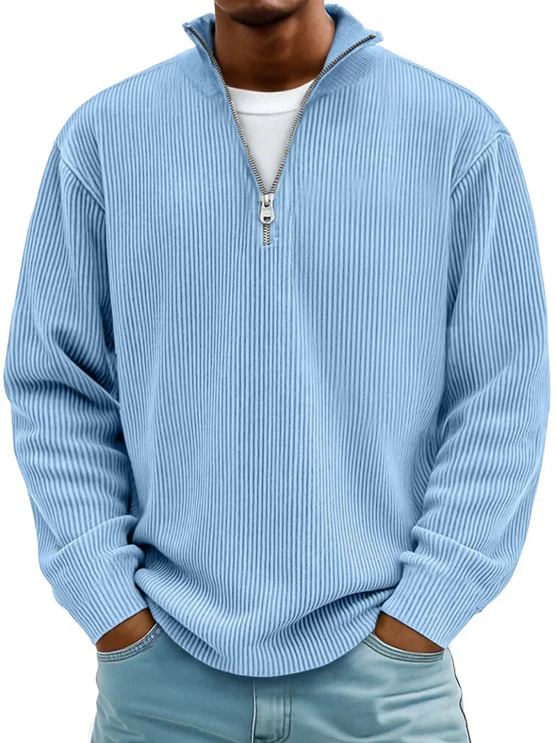 Kieran - Ribbed zip-up sweater